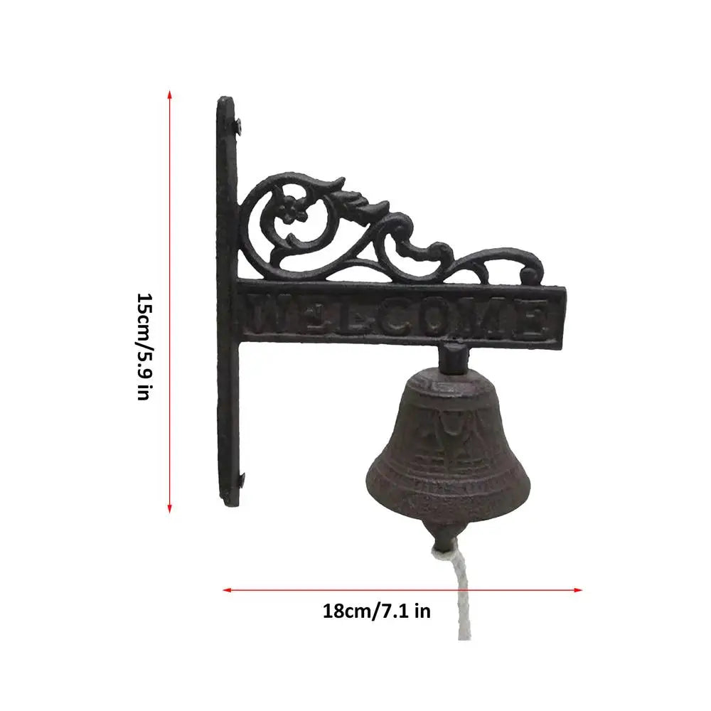 Rustic Cast Iron Wall-Mounted Bell