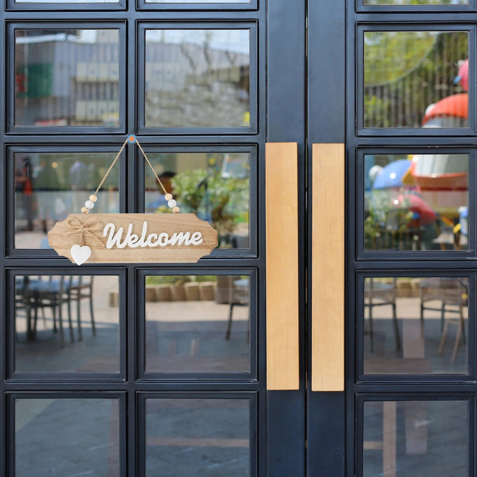 Rustic Double-Sided Wooden Welcome Sign