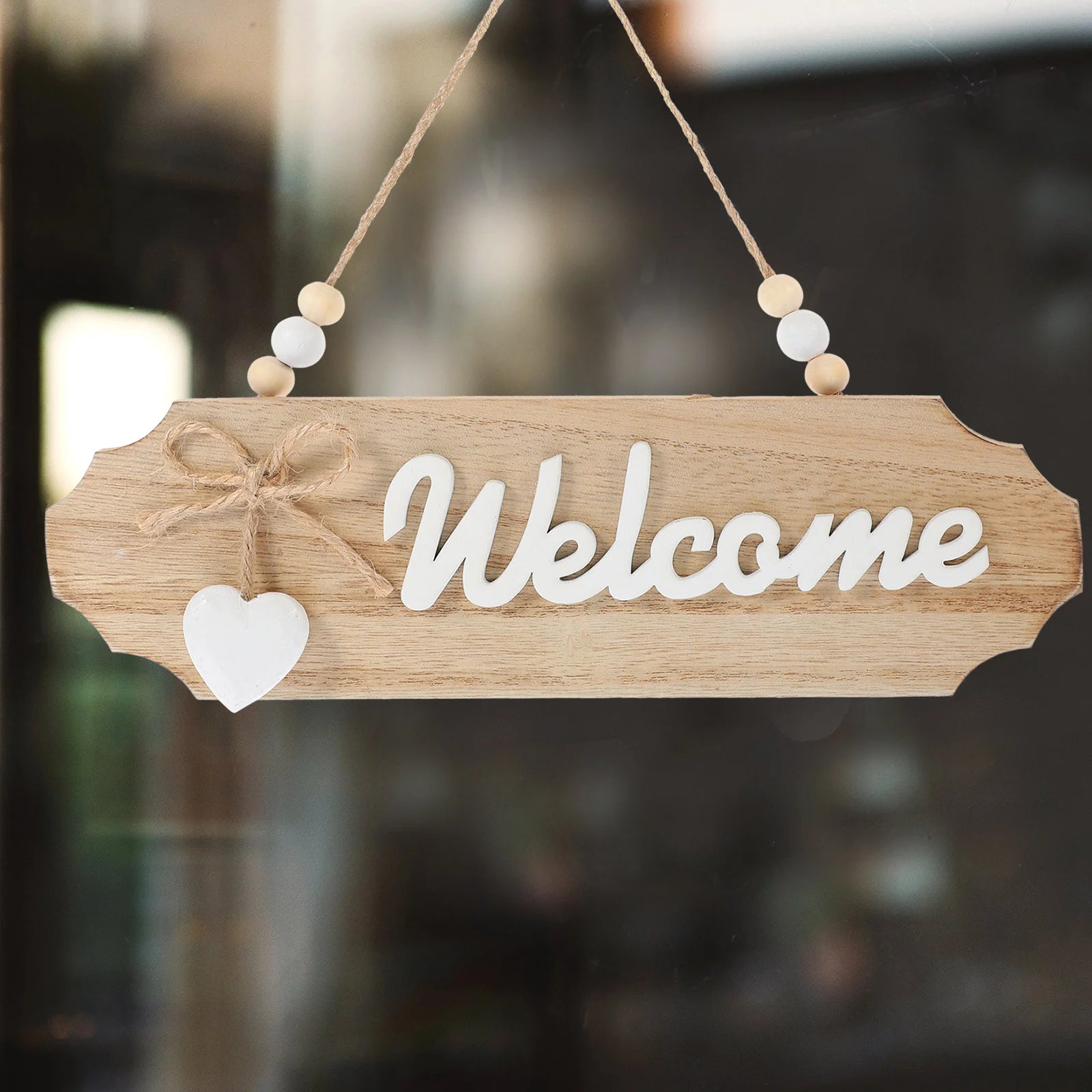 Rustic Double-Sided Wooden Welcome Sign