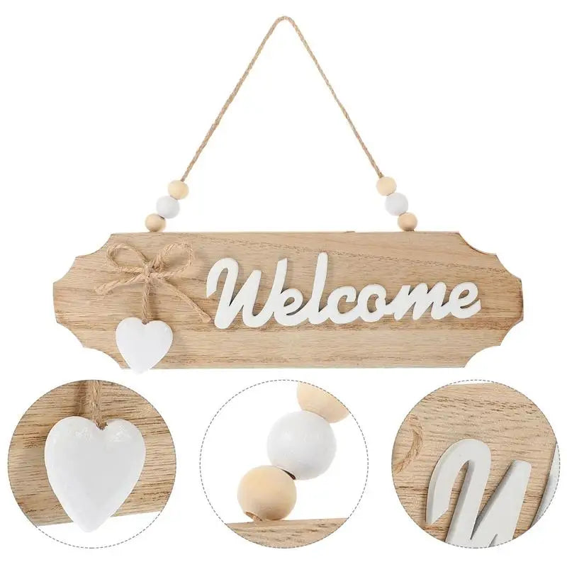 Rustic Double-Sided Wooden Welcome Sign