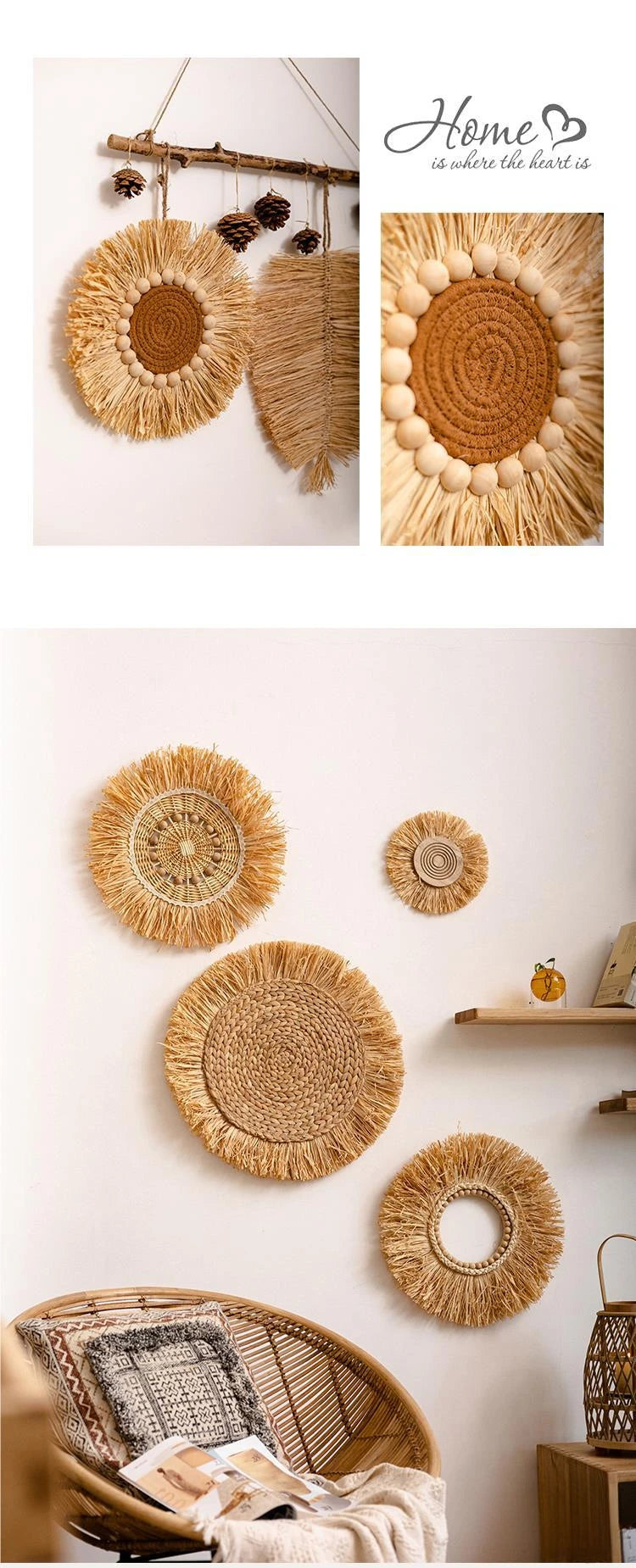 Rustic Handmade Grass Wall Decor