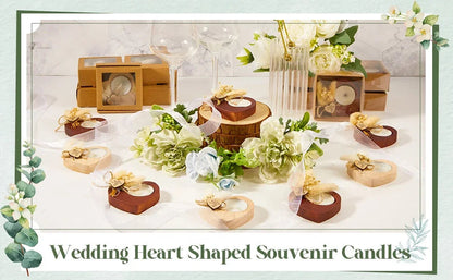 Rustic Heart-Shaped Wedding Candles