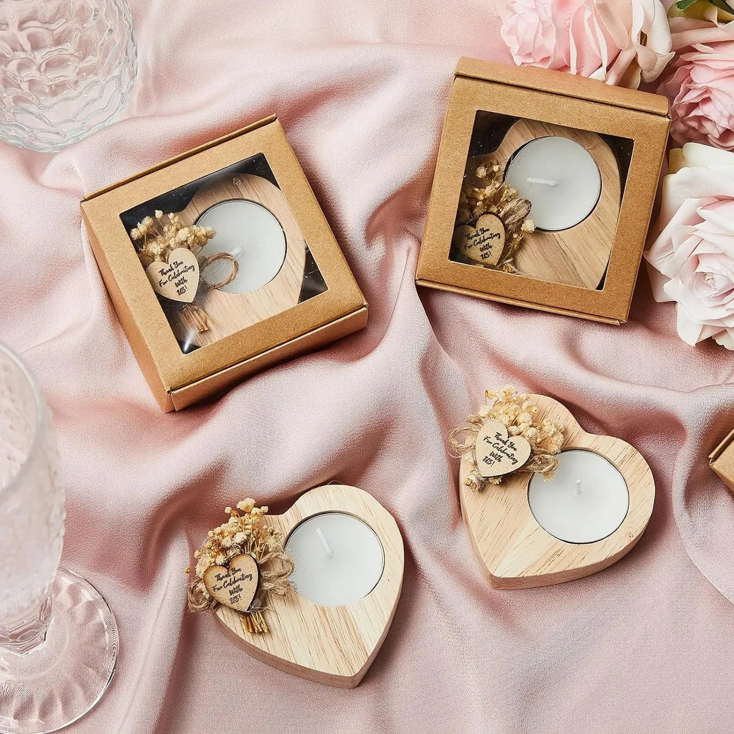 Rustic Heart-Shaped Wedding Candles