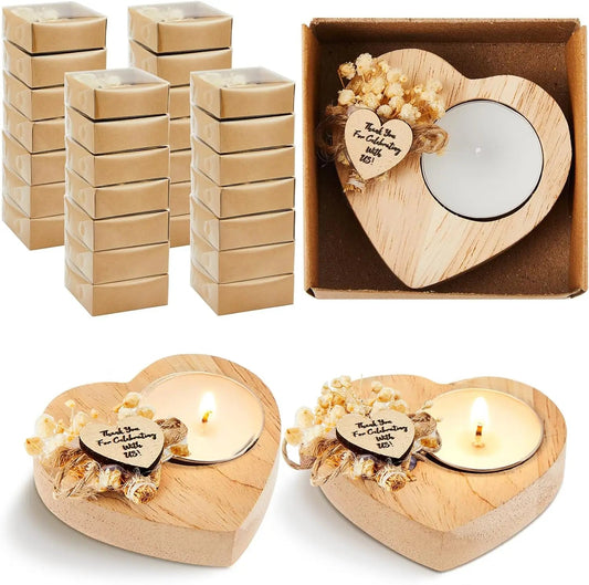 Rustic Heart-Shaped Wedding Candles