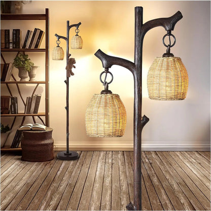 Rustic Industrial Farmhouse Floor Lamp