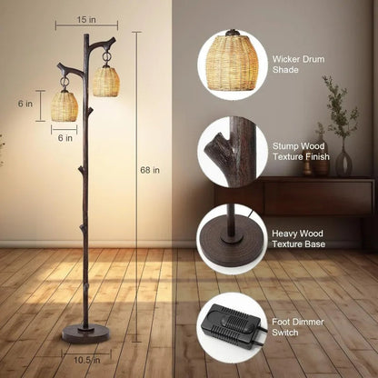 Rustic Industrial Farmhouse Floor Lamp