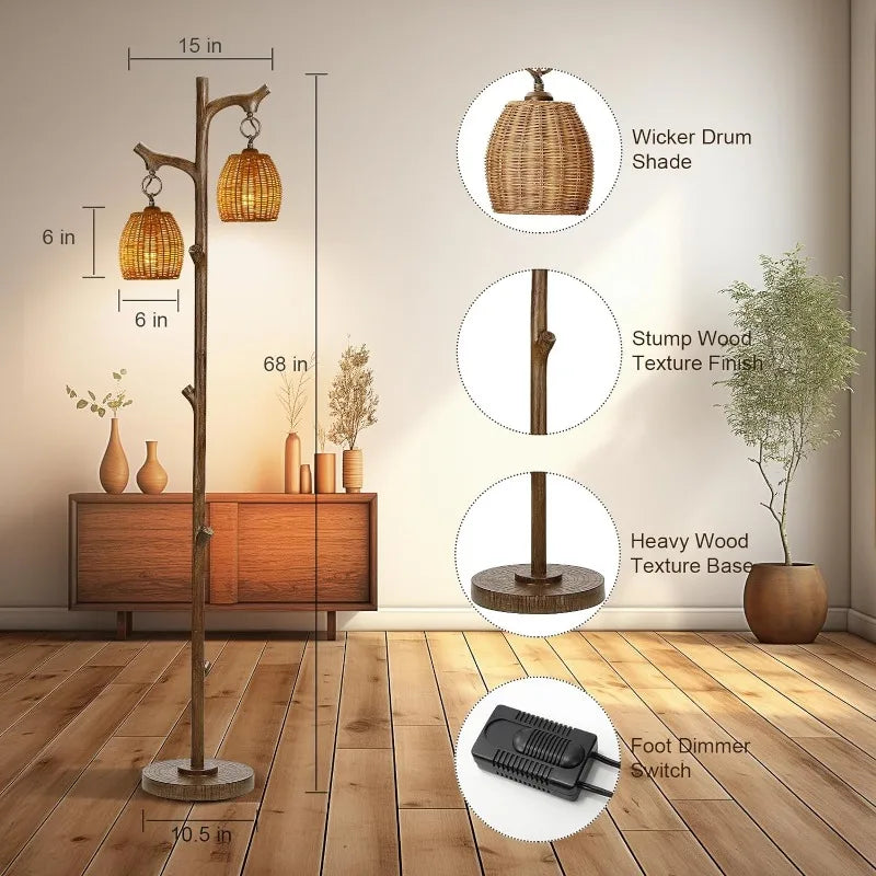 Rustic Industrial Farmhouse Floor Lamp