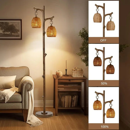 Rustic Industrial Farmhouse Floor Lamp