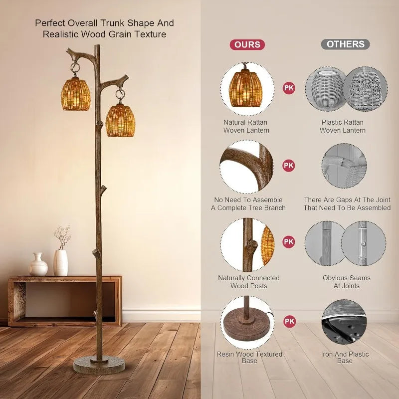 Rustic Industrial Farmhouse Floor Lamp