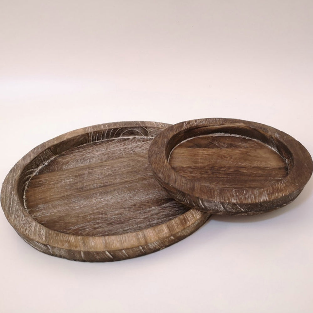 Rustic Wooden Candle Holder Set