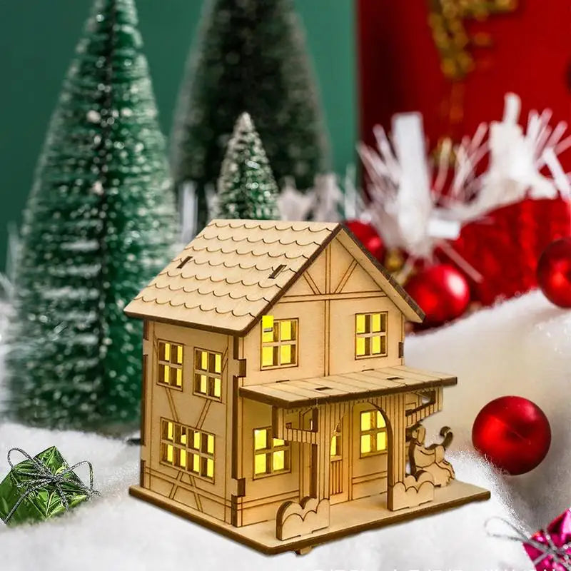 Rustic Wooden LED Christmas Cottage