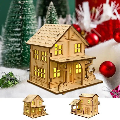 Rustic Wooden LED Christmas Cottage