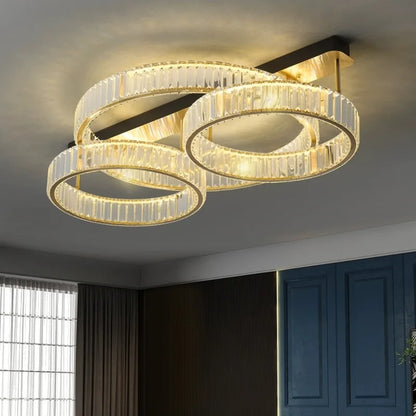 DecorBites™ Gold Crystal Copper Ceiling Lamps LED Modern Home Room Decor Lighting