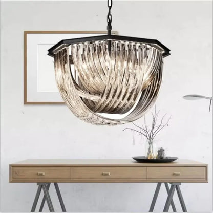 DecorBites™ Black Metal E14 Led Pendant Lights: Retro Loft Chain Hanging Lamp for Living Room
