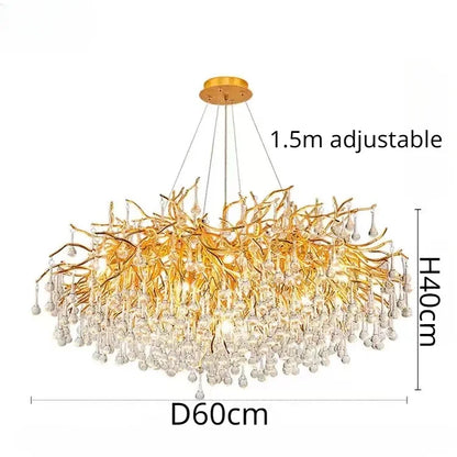 DecorBites™ Golden Chandelier Modern Luxury LED Glossy Ceiling Lamp