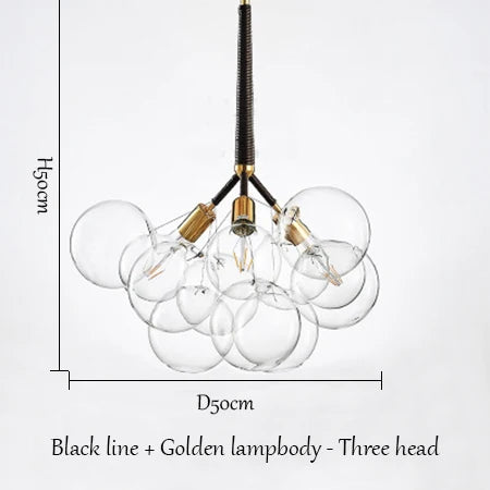 DecorBites™ Bubble Chandelier: High Quality LED Lighting for Bedroom and Lounge