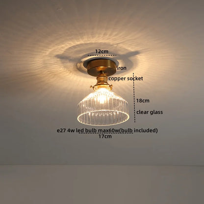 DecorBites™ Glass LED Ceiling Light for Corridor Balcony Modern Indoor Lighting