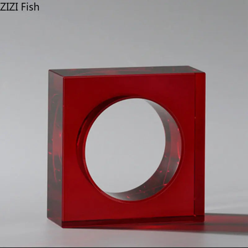 ديكوربايتس™ - منحوتة زجاجية هندسية على شكل قوس كريستالي لتزيين المكتب