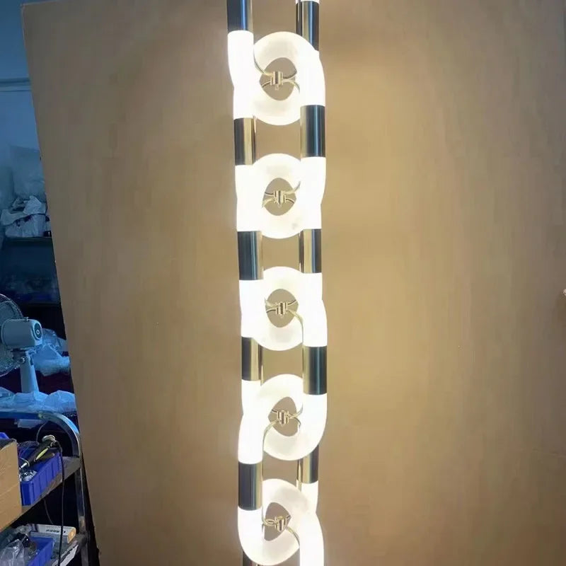 DecorBites™ Crystal Gold Chain Chandelier Ceiling Lamp for Home Décor