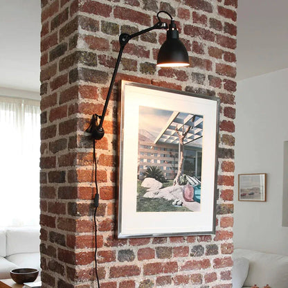 DecorBites™ Industrial Iron Swing Arm Wall Lamp for Bedroom, Living Room, Office Decor