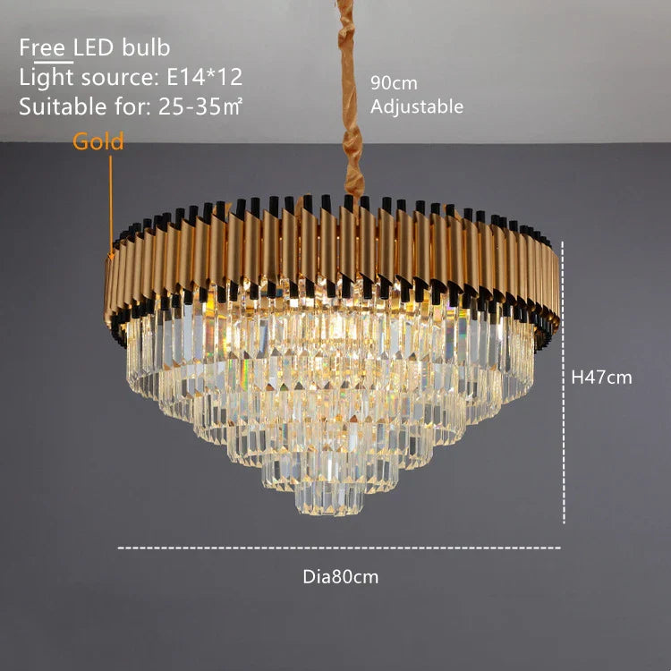 DecorBites™ High-end Luxury Crystal Ceiling Chandelier for Kitchen Dining Living Room