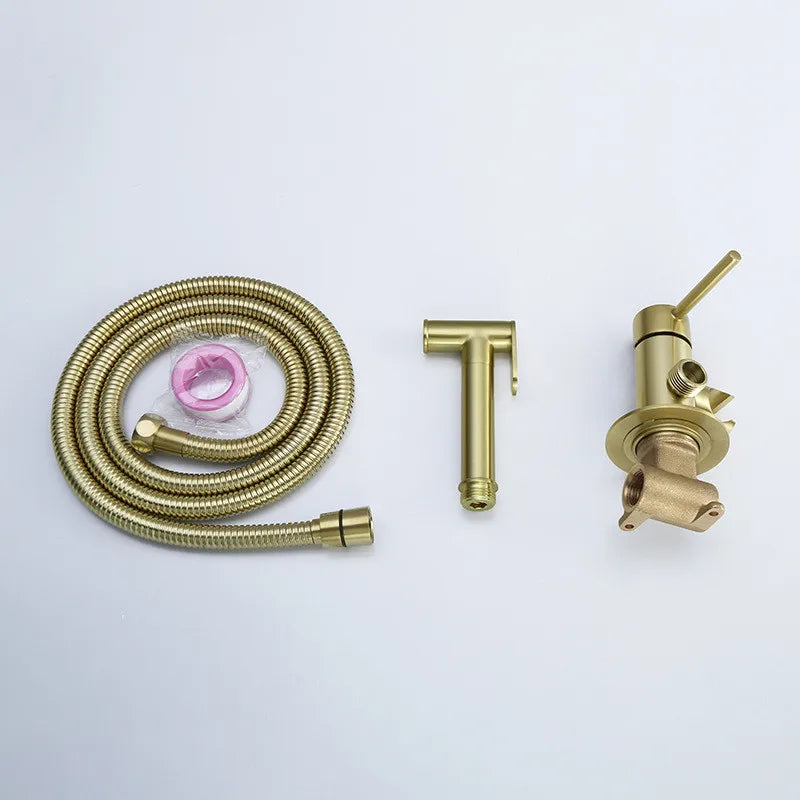 DecorBites™ Brushed Gold Toilet Bidet Sprayer Set for Stylish Bathroom Upgrade