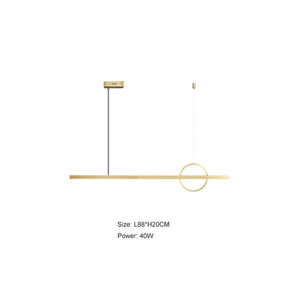 Lámpara de araña geométrica de cobre DecorBites™: Ambiente minimalista para bares y restaurantes