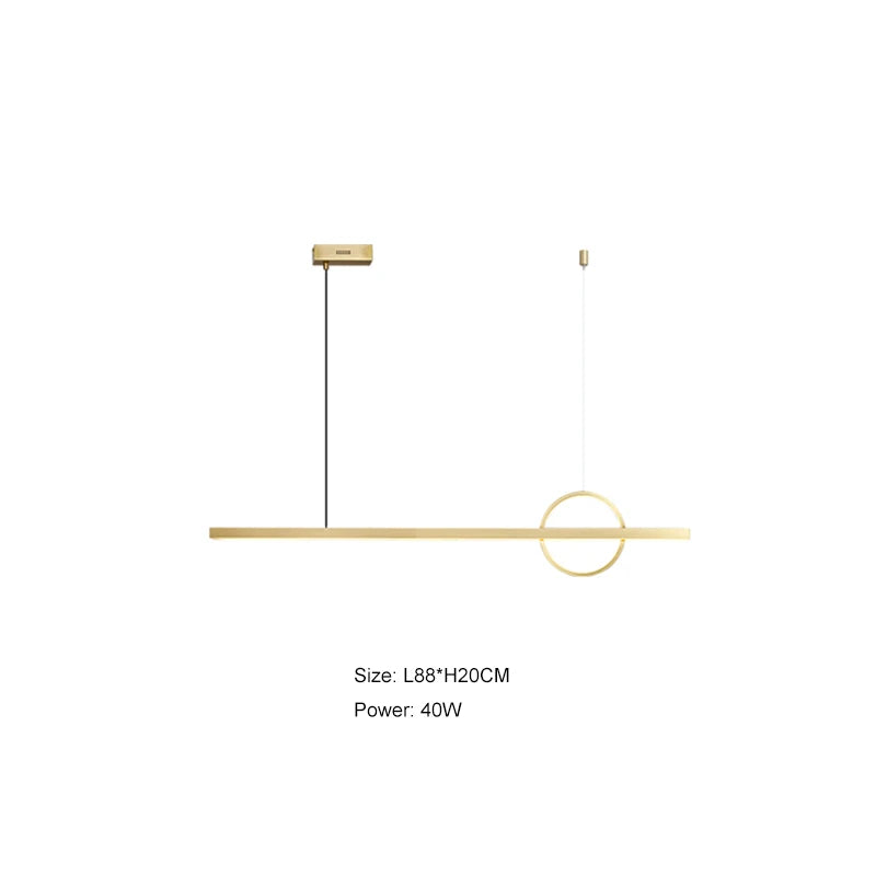 Lámpara de araña geométrica de cobre DecorBites™: Ambiente minimalista para bares y restaurantes