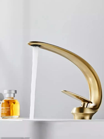 DecorBites™ Brushed Gold Basin Faucet - Single Handle Bathroom Sink Faucet