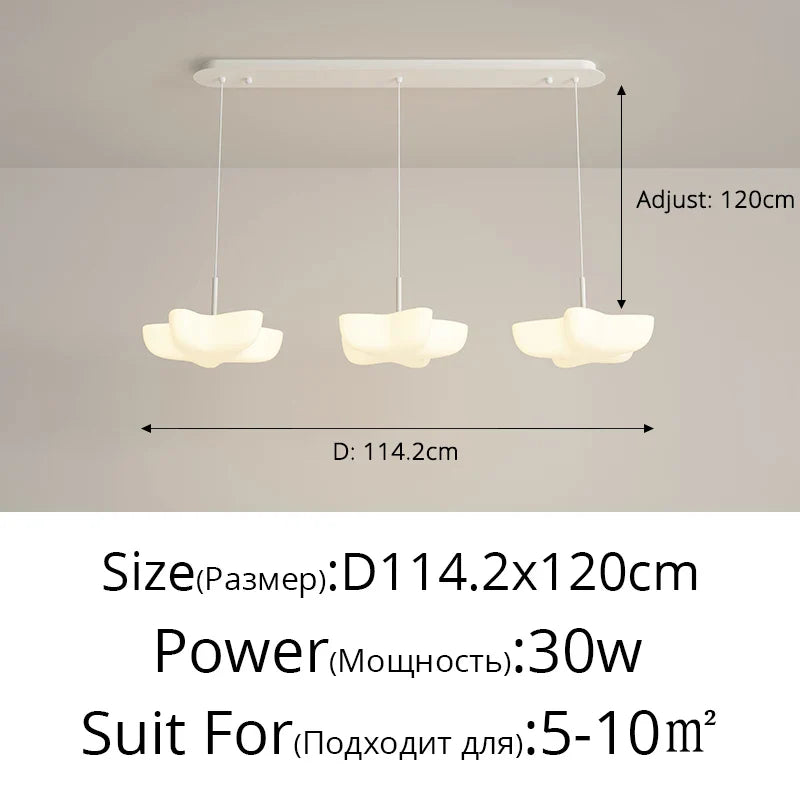DecorBites™ Cloud White Modern Chandelier Floating Pendant Lamp Kitchen Island Light