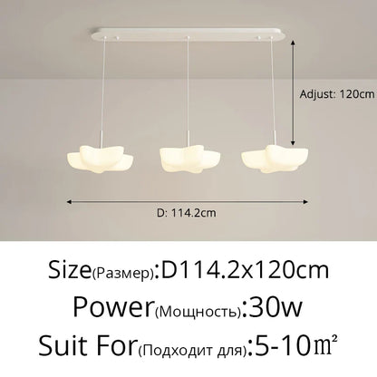 DecorBites™ Cloud White Modern Chandelier Floating Pendant Lamp Kitchen Island Light