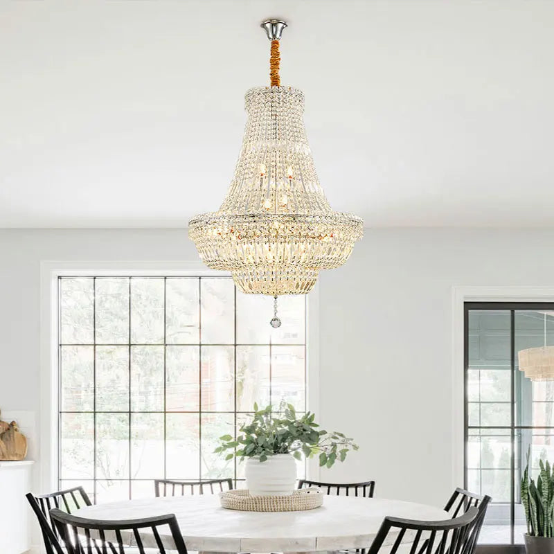 DecorBites™ Gold/Chrome K9 Crystal Chandelier for Elegant Home Décor