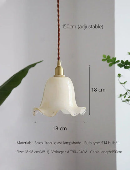 DecorBites™ Glass LED Pendant Lamp: Minimalist European Style, Retro Design, Luxury Brass Finish
