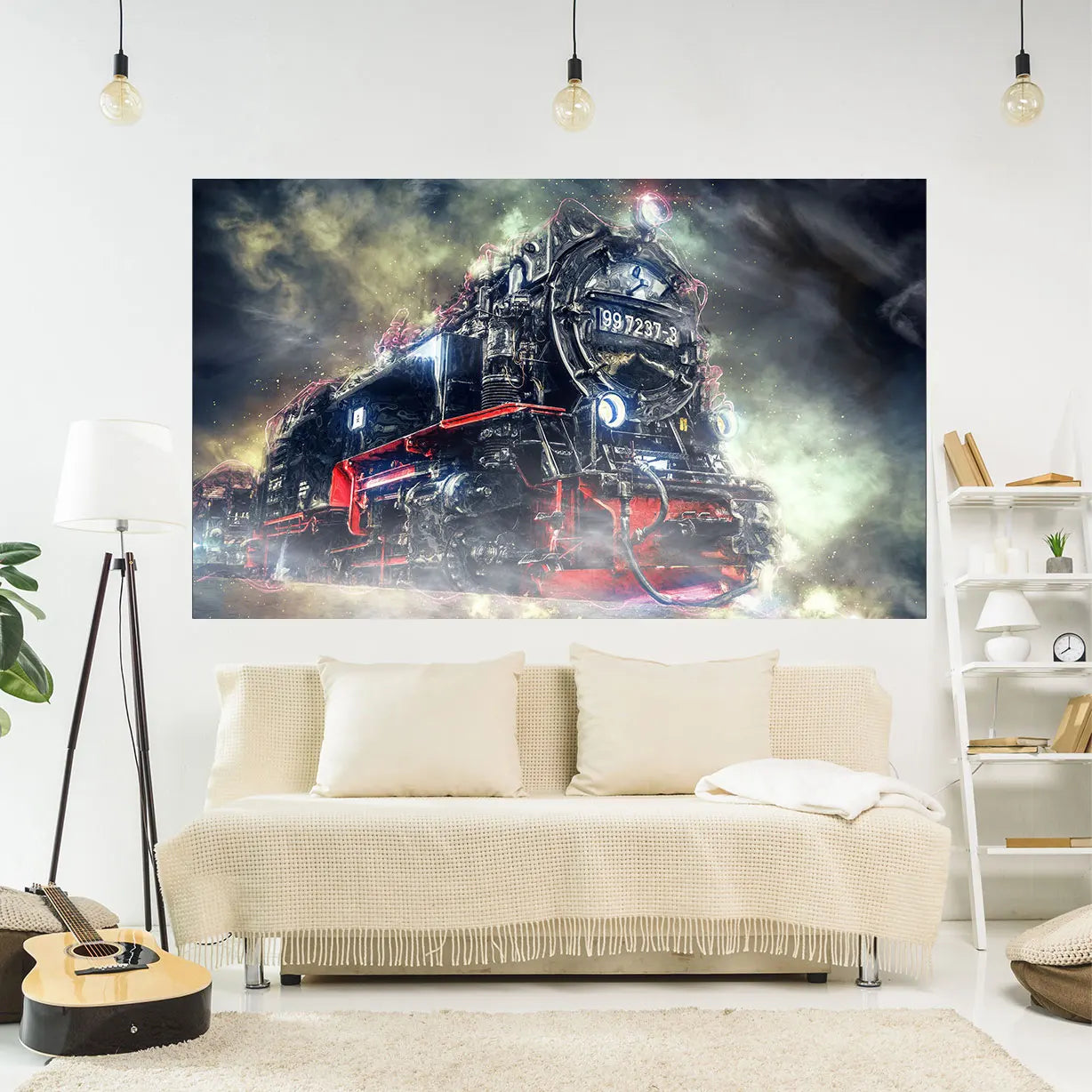 Decobites Steam Train Meme Tapestry Railroad Track Wall Hanging for Bedroom or Dormitory Decor