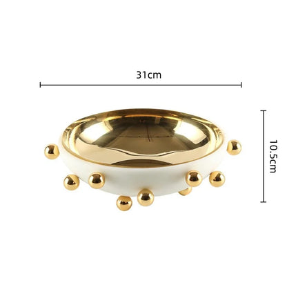 وعاء فاكهة دائري على شكل كرة هندسية من DecorBites™، وعاء تخزين للديكور المنزلي