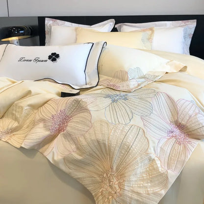 DecorBites™ Chic Embroidered Cotton Bedding Set for Luxurious Home Décor