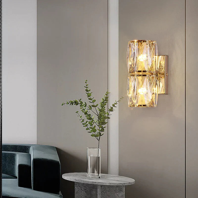 DecorBites™ Crystal Wall Lamp: Elegant Living Room TV Background Bedroom Bedside Light
