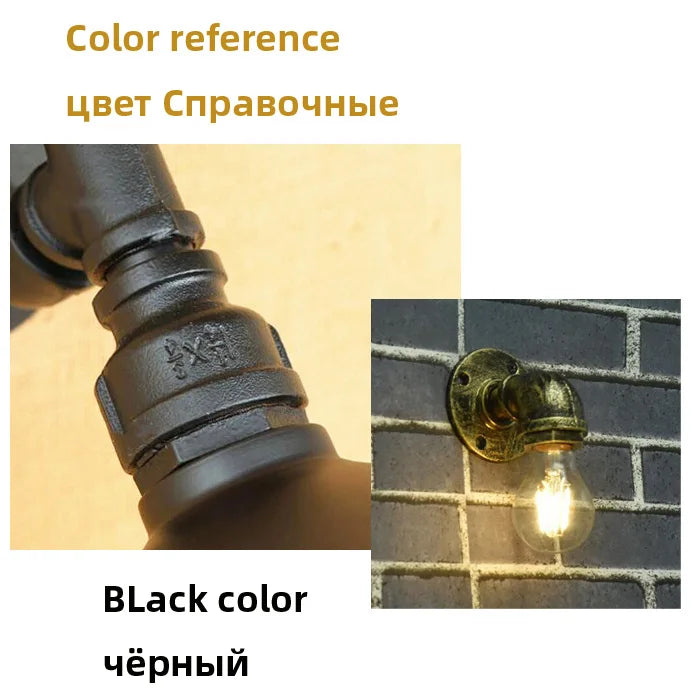 DecorBites™ Industrial Iron Pipe Wall Sconce for Bedroom, Bar, Cafe, Restaurant, Aisle, and TV Background