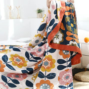 Cotton Gauze Flower Throw