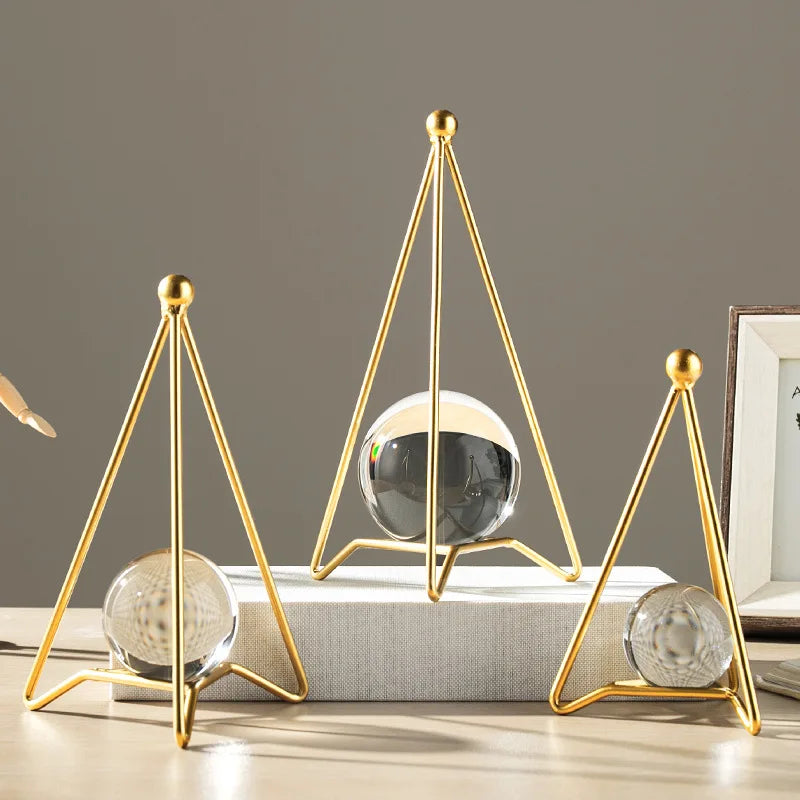 DecorBites™ Bola de Cristal Artesanal: Decoración Nórdica Moderna de Metal, Ligeramente Lujosa, para el Hogar y el Mueble de TV