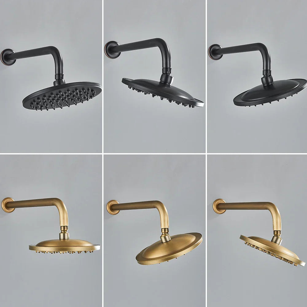 DecorBites™ Brass 8" Rainfall Shower Faucet Set Wall Mounted Mixer System for Bath