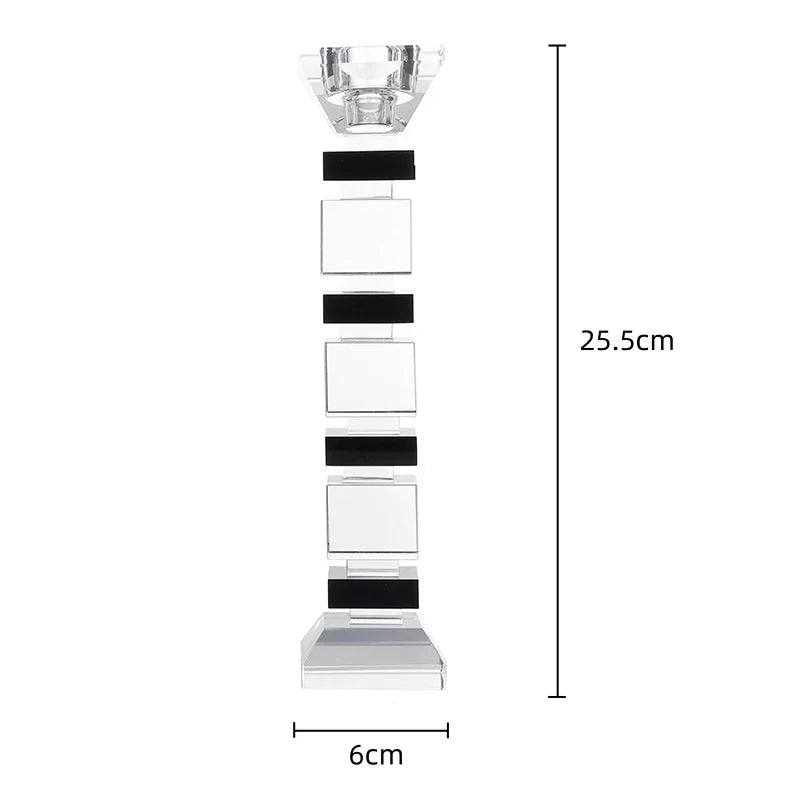 حامل شموع زجاجي هندسي بتصميم كتلة من ديكور بايتس™، إكسسوار ديكور منزلي