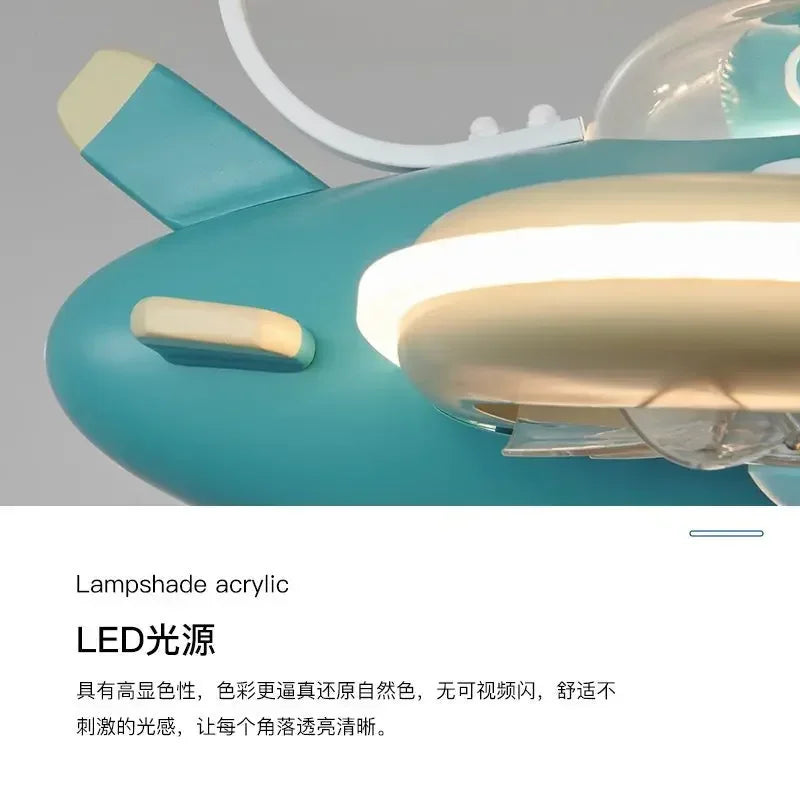 DecorBites™ Kids Bedroom Bladeless Ceiling Fan with Remote Control & LED Light