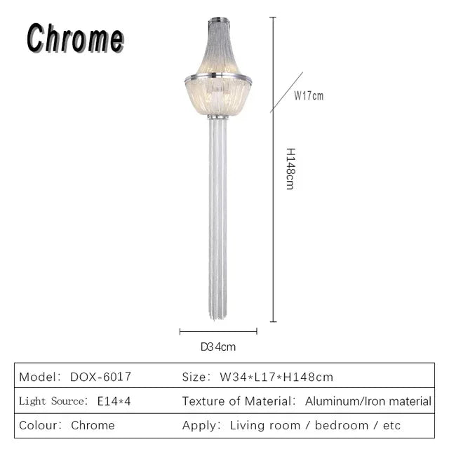 ديكوربايتس™ مصباح حائط LED بسلسلة من الألومنيوم للممر وغرفة النوم - ذهبي/فضي