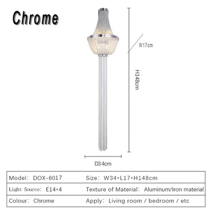 ديكوربايتس™ مصباح حائط LED بسلسلة من الألومنيوم للممر وغرفة النوم - ذهبي/فضي