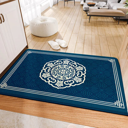 Decobites Red Tech Velvet Entrance Doormat: New Chinese Style, Anti-slip, Wear-resistant & Easy To Clean