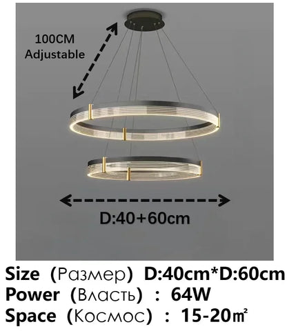 DecorBites™ Black Acrylic LED Pendant Light for Modern Home Decor