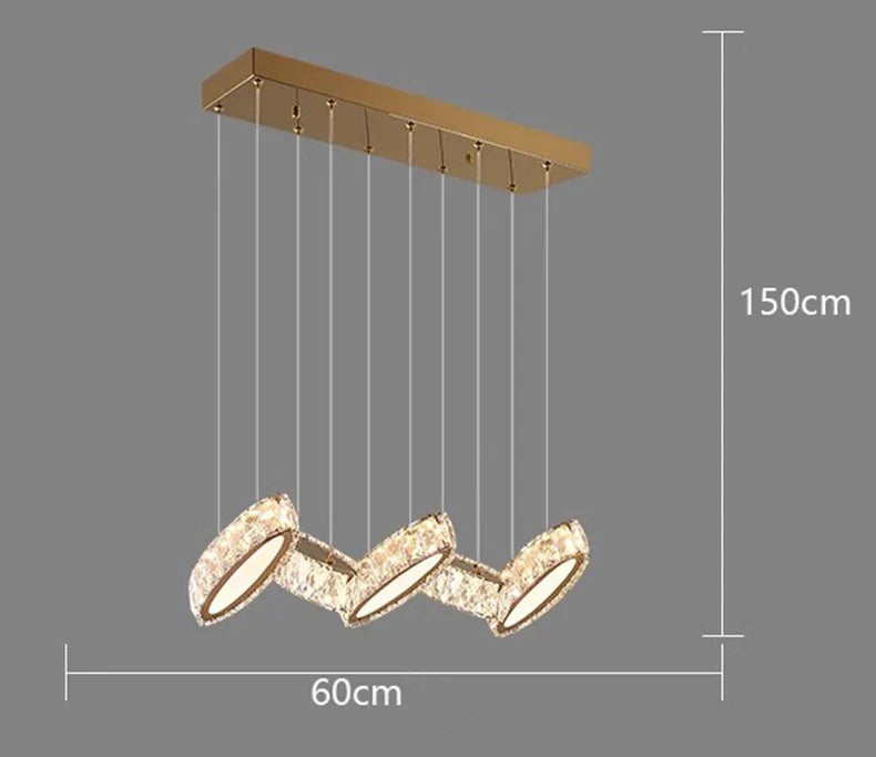 DecorBites™ Crystal Chandelier Stair Pendant Lamp Living Room Interior Lighting