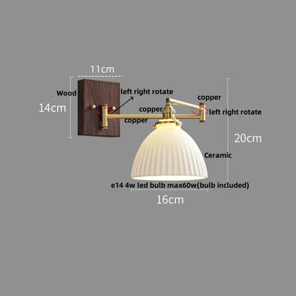 ديكوربايتس™ مصابيح حائط LED نحاسية مزودة بمفتاح سحب سيراميكي ومصابيح سلالم حديثة