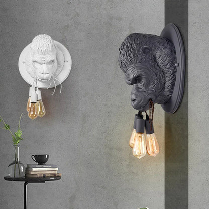 DecorBites™ Gorilla Resin Wall Lamp: Modern Retro Animal LED Home Decor Bedside Lighting